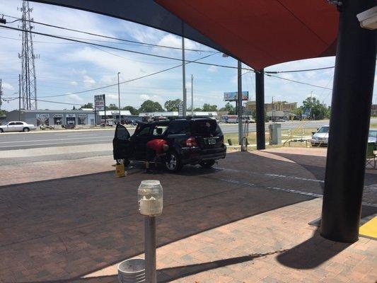 Getting the car cleaned.