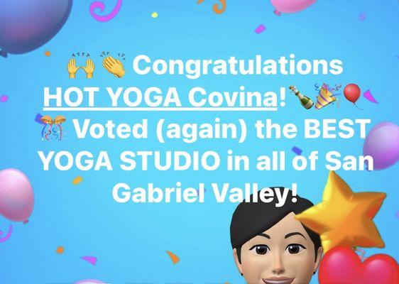 HOT YOGA Covina - Voted The Best & The Most Favorite Yoga Studio in San Gabriel Valley again & again...