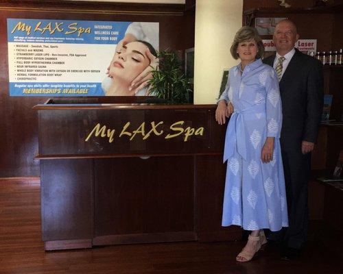 Dr & Mrs Don Stokes at the opening of the Spa