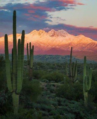 Four Peaks in winter.