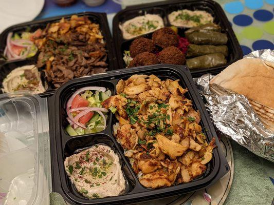 Vegetarian Plate, House Mixed Grill Plate, Chicken Shawarma Plate