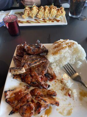 Chicken Teriyaki Platewith a side of ribs