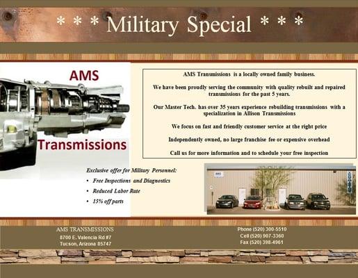 Military Special for AMS Transmissions