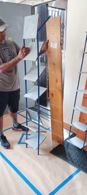 broken hand made shelving unit