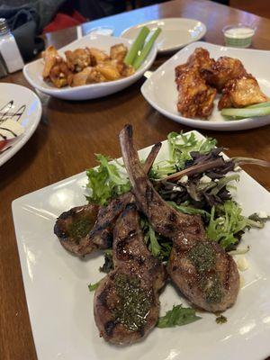 Lollipop Lambchops under the appetizer menu is actually a good meal for smaller appetites. Consistently moist and juicy with a hint of mint