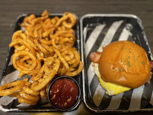 Breakfast Sandwich Curly Fries