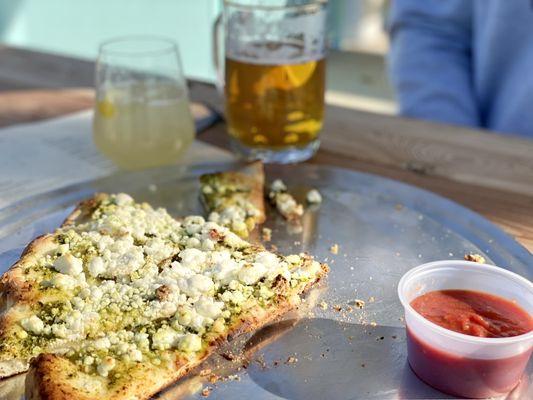 Pesto, goat cheese appetizer