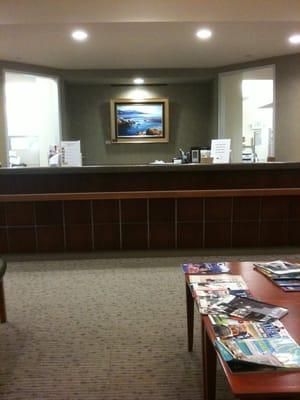 The reception desk.