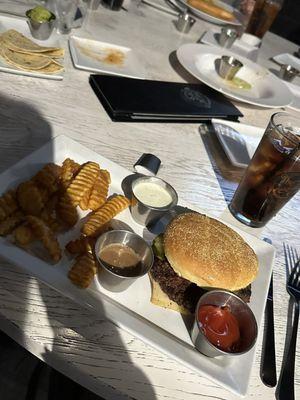 smashburger with fries