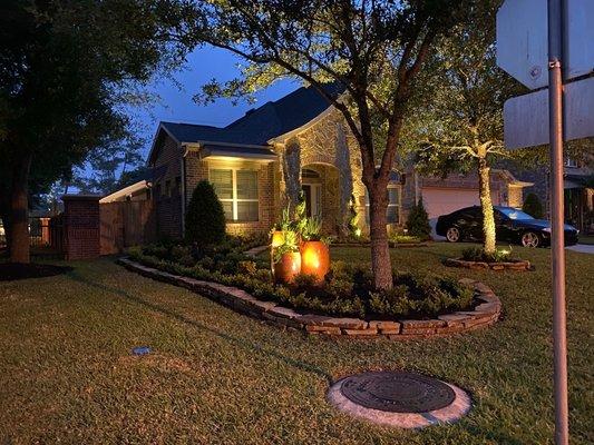 Front pots and lighting