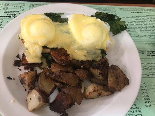 Eggs Benedict Florentine (minus the chicken sausage)