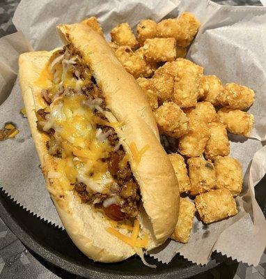 Hot Dog with Tots