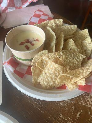 Carolyn's Favorite chips and queso