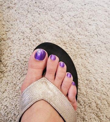 Great pedi & pretty color