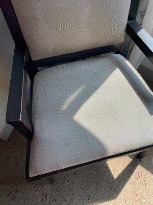 Dirty chair with stains