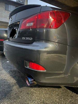 Side view of exhaust