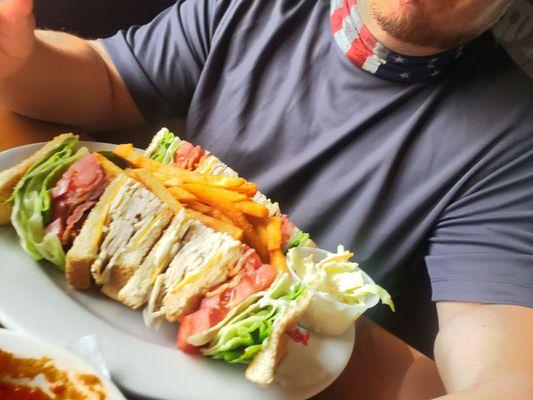 Club sandwich really big and tasty