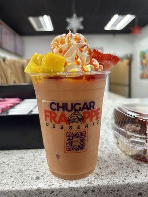 Strawberry mango frappe