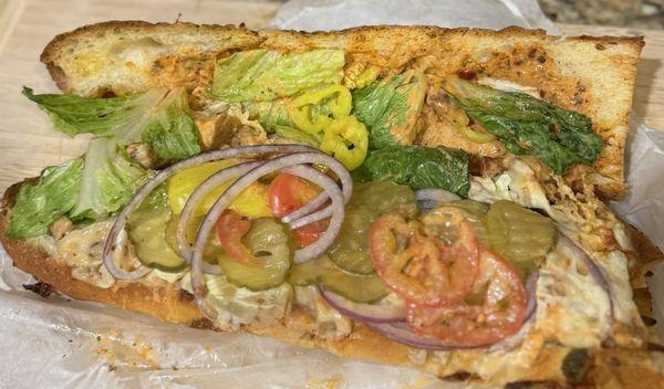 Chicken Chipotle Sub open face