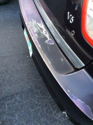 More back bumper paint peeling