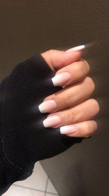 Ombré French Tip/ Shorter but Coffin Style