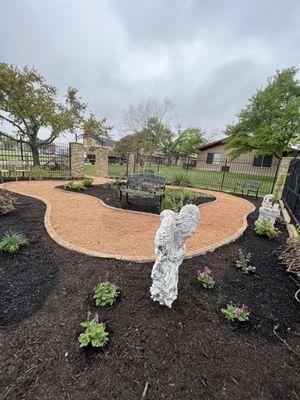 After Picture! Restored walkway; Added plants and greenery; and added new weed barrier and Mulch!