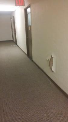 The state of repair in a hallway