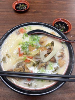 Milk and fish noodle soup