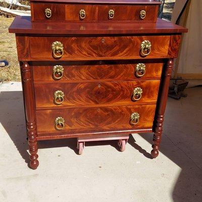 Beautiful Early 1800s dresser before and after the restoration