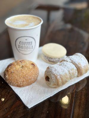 Cappuccino with some classic sweets available