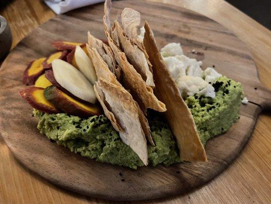 Green Chickpea Hummus Board