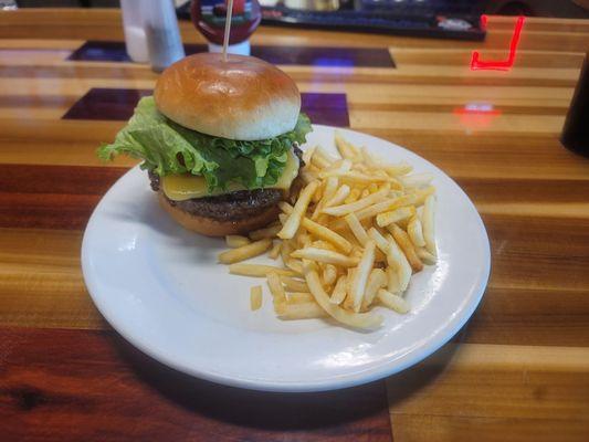 Lambeau Leap with fries. A tasty, cheesy delight.