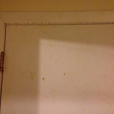 Closet door on day of move in with no cleaning done by property management