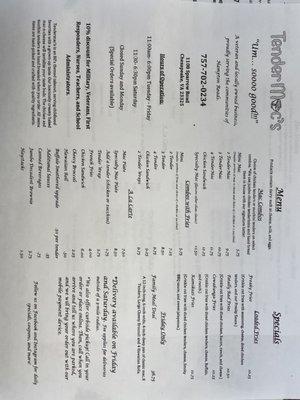 Menu as of 24 Feb 2023.