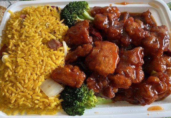 C22. General Tso's Chicken Combination Plate - decent and had a nice little peppery kick