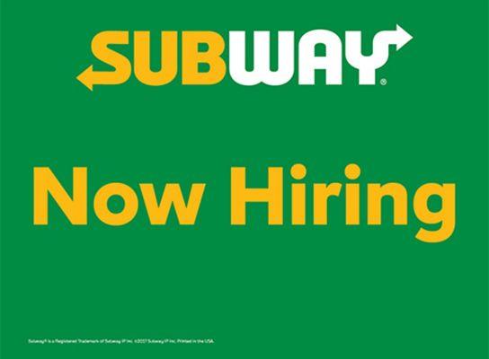 We are hiring. Email your resume at subway.winnsborosc@gmail.com