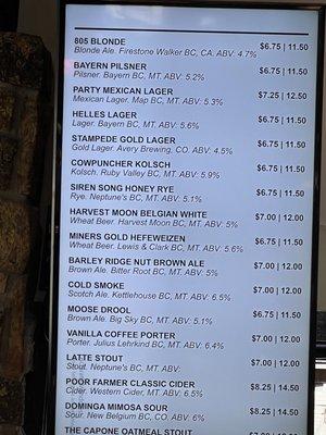 Beer list!!