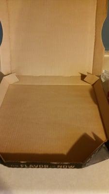 This is what I got when I ordered a pizza for delivery... literally an empty box