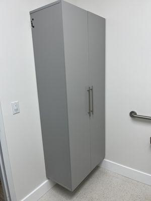 Cabinet on bathroom in office