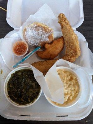 3 piece catfish (minus two pieces) - LOVED the biscuit and the catfish! Hot, moist, and perfectly fried!