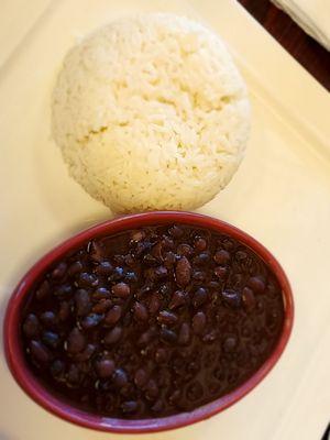 White rice and black beans