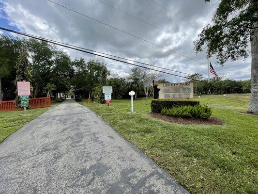 Entrance to the park