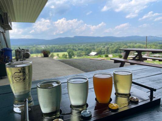 Our cider flight and drink