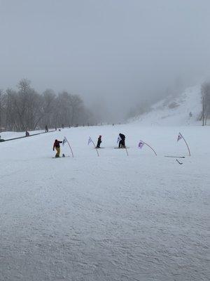 This is the tiny hill that I stumbled down multiple times while learning to snowboard.