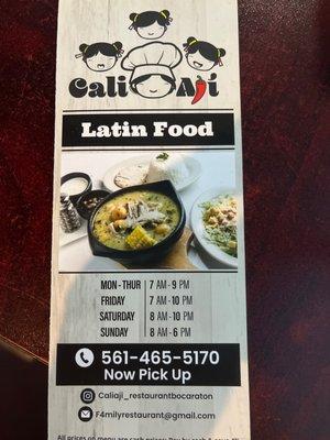 Restaurant info