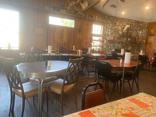 Inside dining room...different tables & chairs. Cute