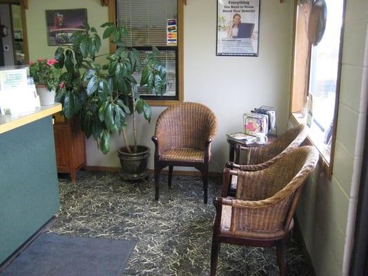 Clean, comfortable reception area.