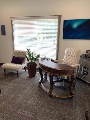 Reception at Audiology and Hearing Aid Associates. Let Hannah and Sherry welcome you into our space.