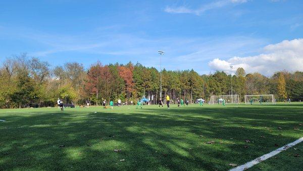 Playing soccer in November on field #2