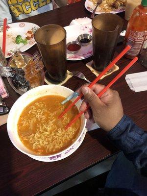 korean spicy kimchee noodle soup